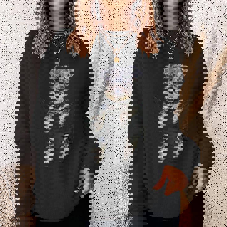 シュナウザー犬のポケットパピーギフト スウェットシャツ 彼女への贈り物