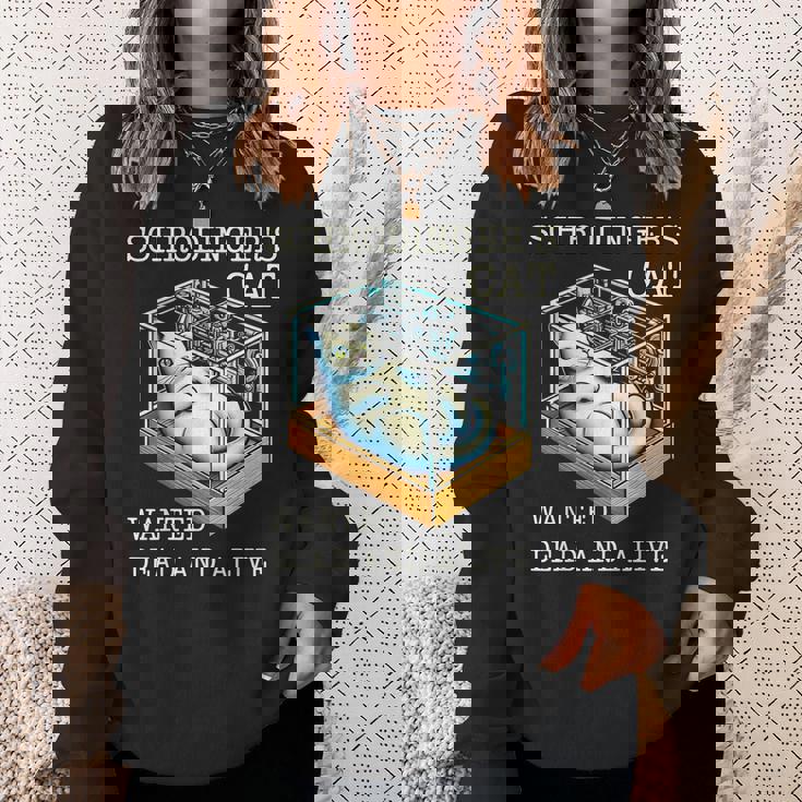 シュレディンガーの猫指名手配教授 科学物理教師 スウェットシャツ 彼女への贈り物