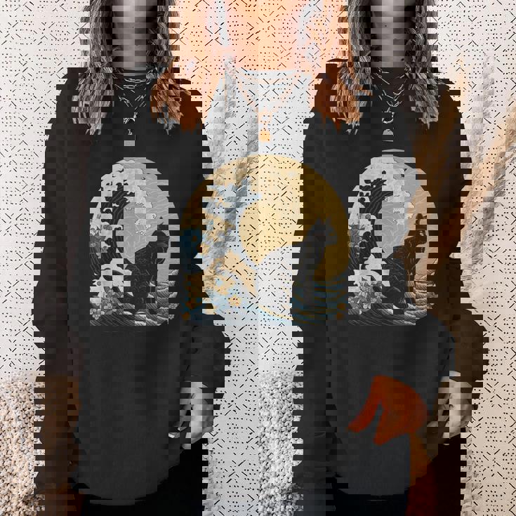 シュールレアリズム 日本画 黒猫 スウェットシャツ 彼女への贈り物