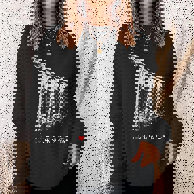 シンガポール マリーナベイ ヴィンテージ スカイライン アジア アイラブシンガポール I Loveingapore スウェットシャツ 彼女への贈り物