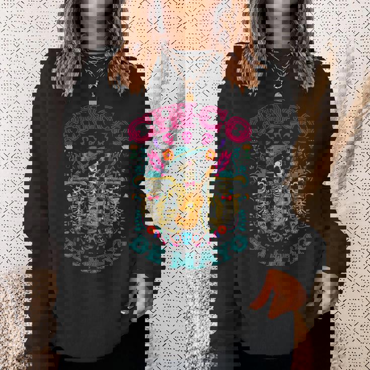 シンコ・デ・マヨ ギターを弾く骸骨 メキシコ・フィエスタ スウェットシャツ 彼女への贈り物