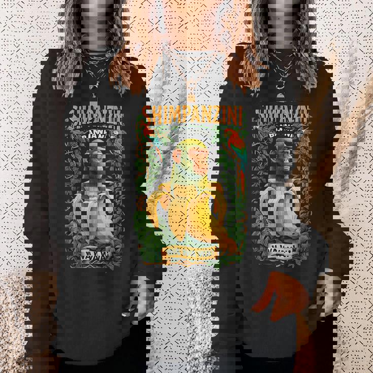 シンパンジーニ バナニーニ イタリアンブレイン チンパンジーとバナナ スウェットシャツ 彼女への贈り物