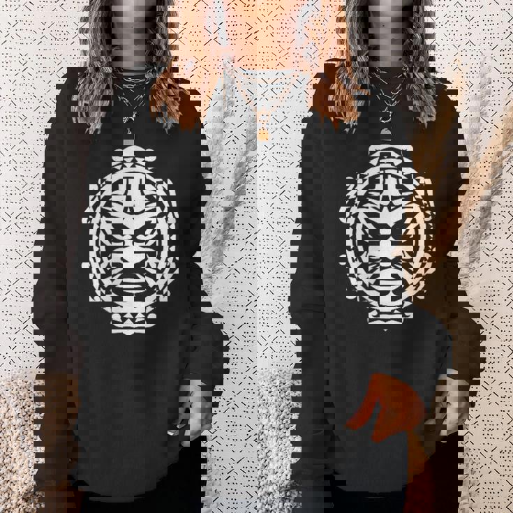 シンボル ハカ マスク カルチャー マオリ族 ニュージーランド スウェットシャツ 彼女への贈り物