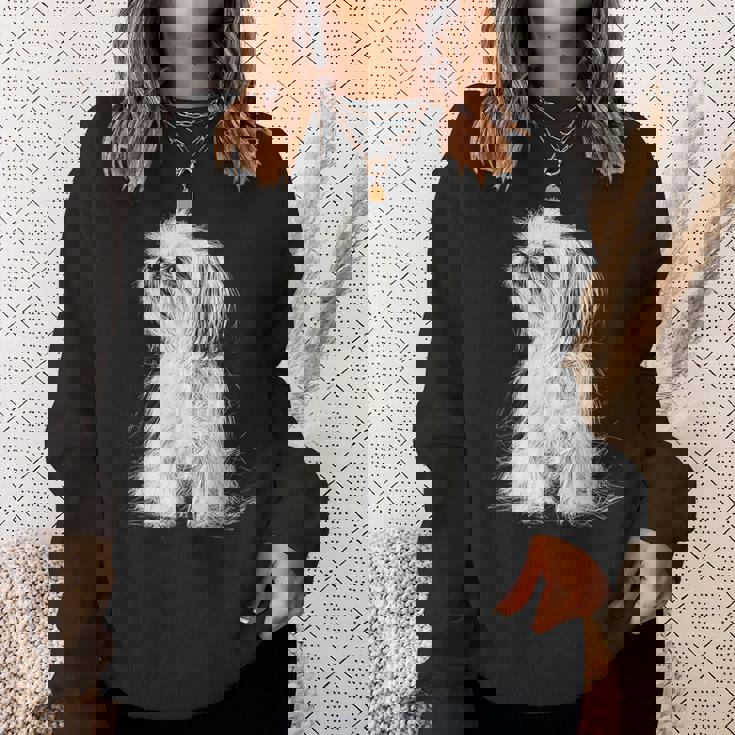 シーズー 犬 グラフィック ペット イラスト シーズー スウェットシャツ 彼女への贈り物