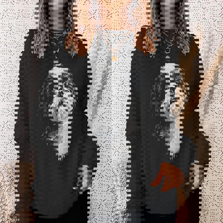 シーズー 犬 モチーフ ペット イラスト シーズー スウェットシャツ 彼女への贈り物