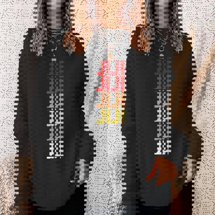 ジジのおじいちゃんが日本語でジジにちなんだカラフルな名前 スウェットシャツ 彼女への贈り物