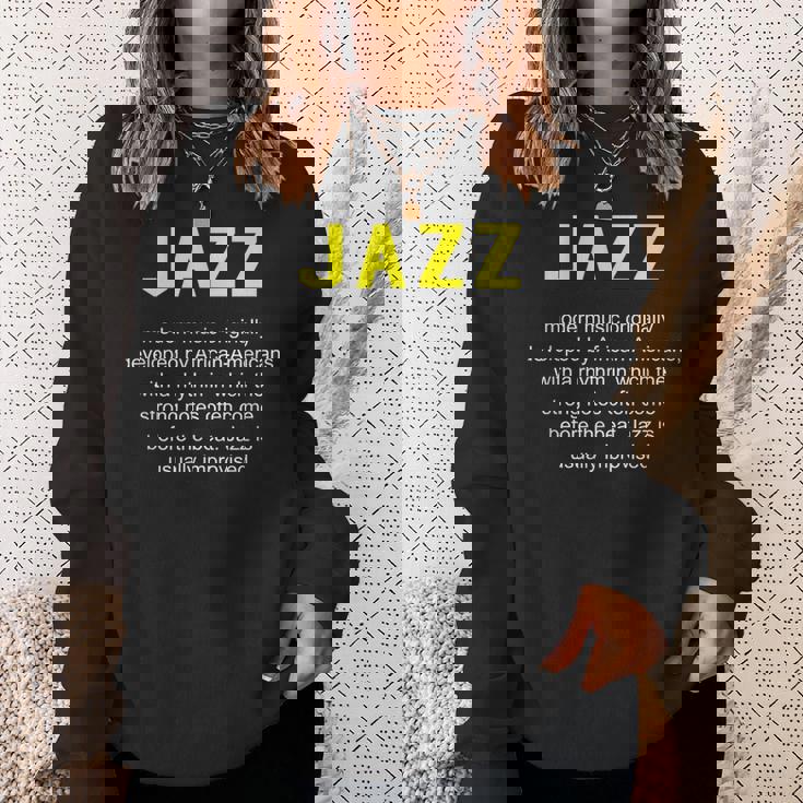 ジャズ音楽辞書の定義面白いジャズミュージシャンヴィンテージ Jazz スウェットシャツ 彼女への贈り物