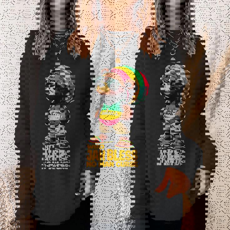 ジャマイカ かわいいラスタ テディベア ジャー ブレス レゲエ ルーツ スウェットシャツ 彼女への贈り物