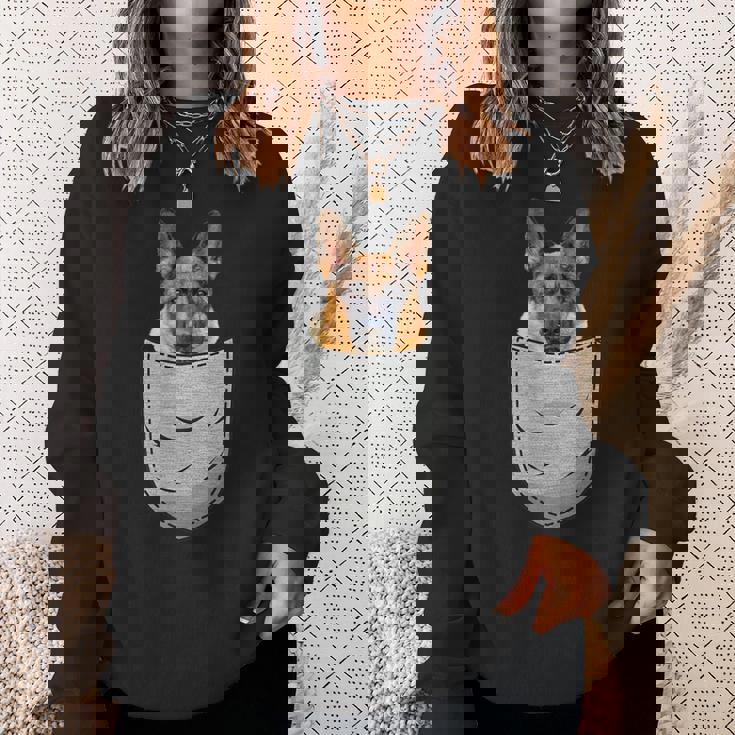 ジャーマンシェパード 犬の胸ポケット 犬の飼い主用 スウェットシャツ 彼女への贈り物