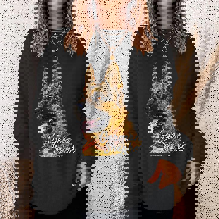 ジャーマンシェパード犬 愛国的なジャーマンシェパード警察犬 スウェットシャツ 彼女への贈り物