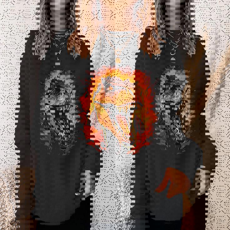 ジュラシックワールド ティラノサウルスレックス 恐竜の肖像画 スウェットシャツ 彼女への贈り物