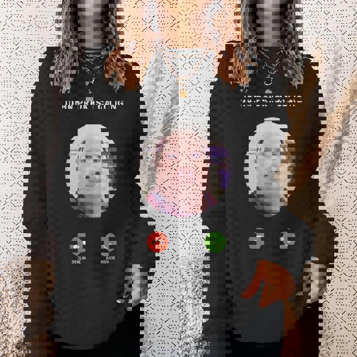 ジョン・ポークがファニー・アンサー・コール・フォンに電話をかけている スウェットシャツ 彼女への贈り物