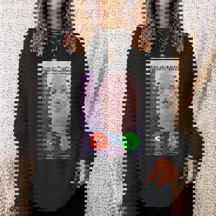 ジョン・ポークがファニー・アンサー・コール・フォンをかけている スウェットシャツ 彼女への贈り物