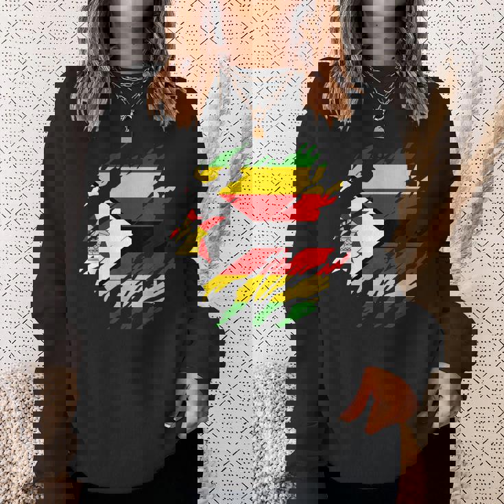 ジンバブエの旗ジンバブエ スウェットシャツ 彼女への贈り物