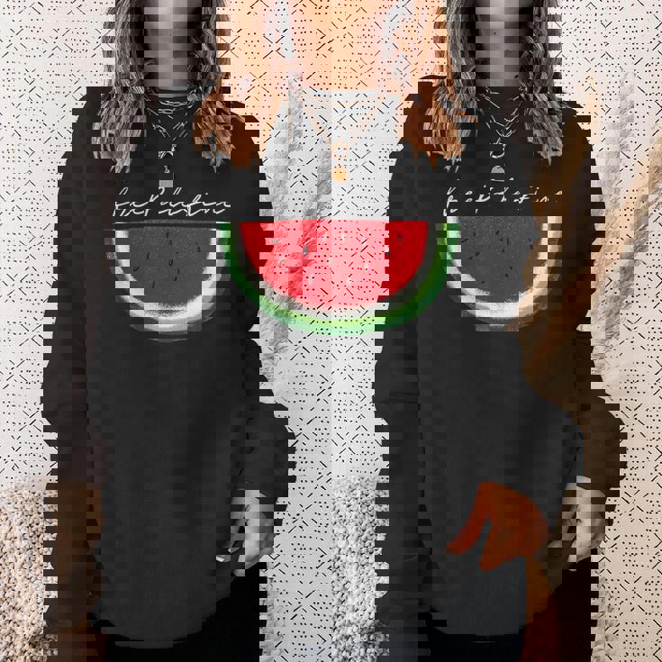 スイカ パレスチナ国旗 連帯 パレスチナ フリー スウェットシャツ 彼女への贈り物