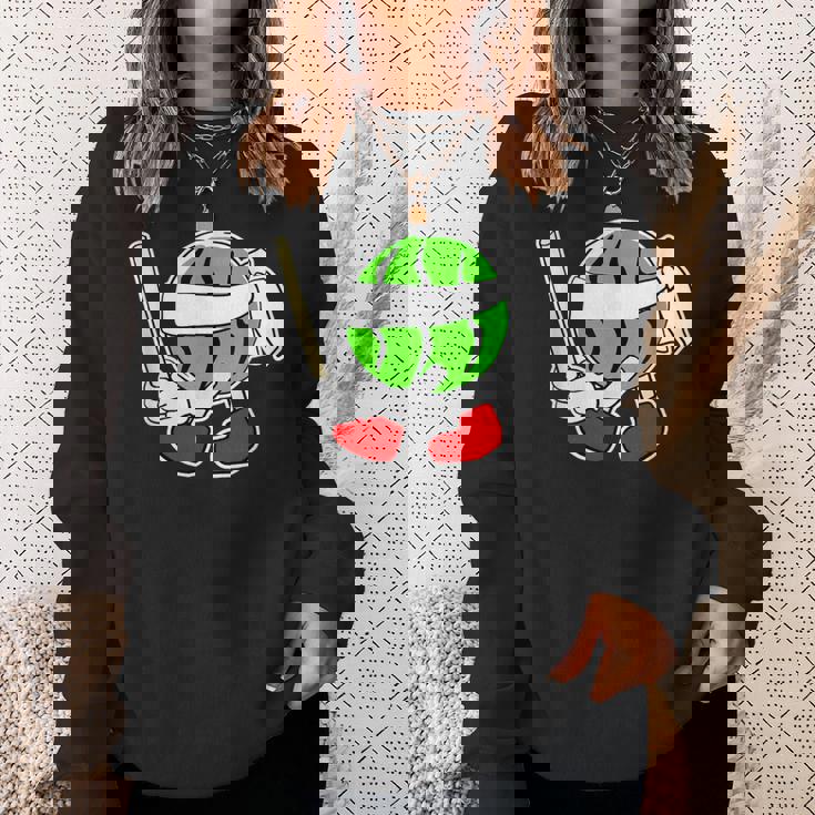 スイカ割り・夏 西瓜わり（すいかくん）【サマータイム】リゾート・夏 大好き／面白 イラスト スウェットシャツ 彼女への贈り物