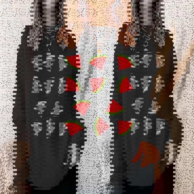 スイカ柄 フルーツスライス スイカ コスチューム スウェットシャツ 彼女への贈り物