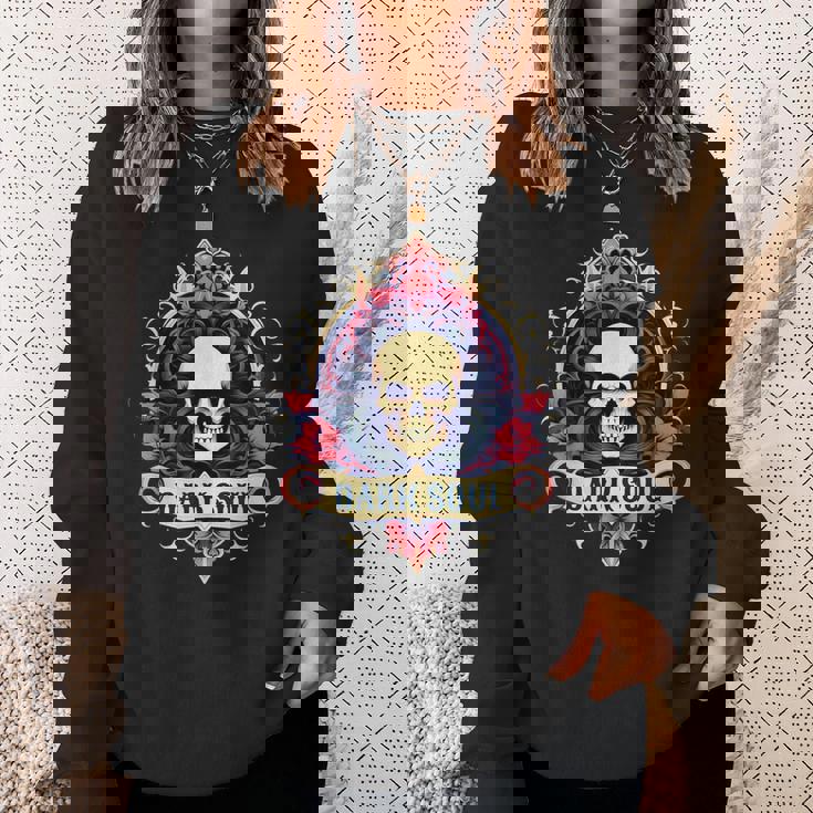 スカル ゴシック ダーク バナー ソウルフラワー エステティック スカル ゴス スウェットシャツ 彼女への贈り物