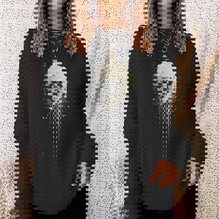 スカルアート グラフィックデザイン アンティーク調スタイル ハロウィンコスチューム スウェットシャツ 彼女への贈り物