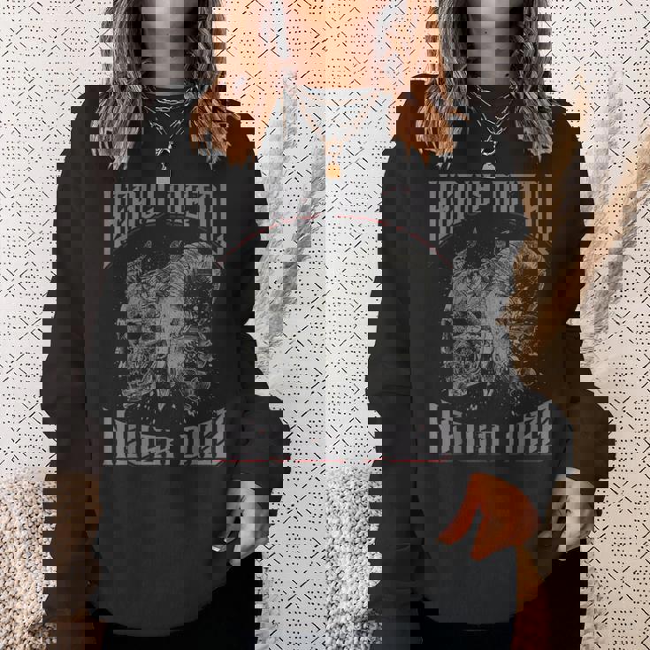 スカル＆バフォメット ヘビーメタル スウェットシャツ 彼女への贈り物