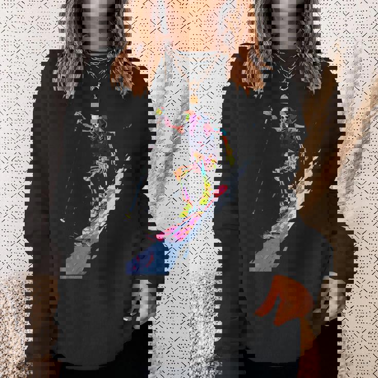 スキー スケルトン スキーヤー ダウンヒル 雪 冬 スキー スウェットシャツ 彼女への贈り物