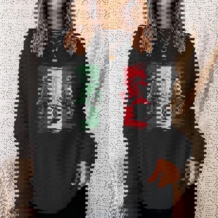 スクーター バイク バイク スクート イタリア国旗 原付スクーター スウェットシャツ 彼女への贈り物