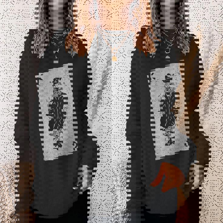 スケルトントランプキングギャンブル死神 スウェットシャツ 彼女への贈り物