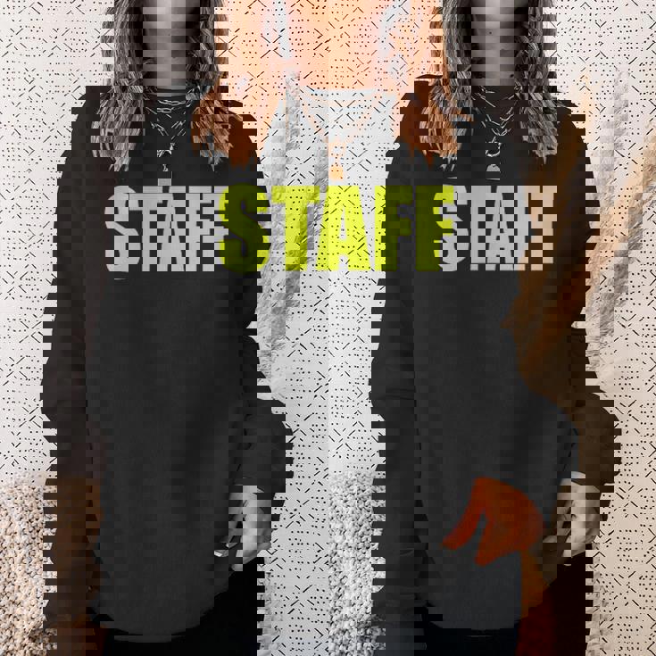 スタッフ社員 イベントスタッフ表裏 黄文字 スウェットシャツ 彼女への贈り物