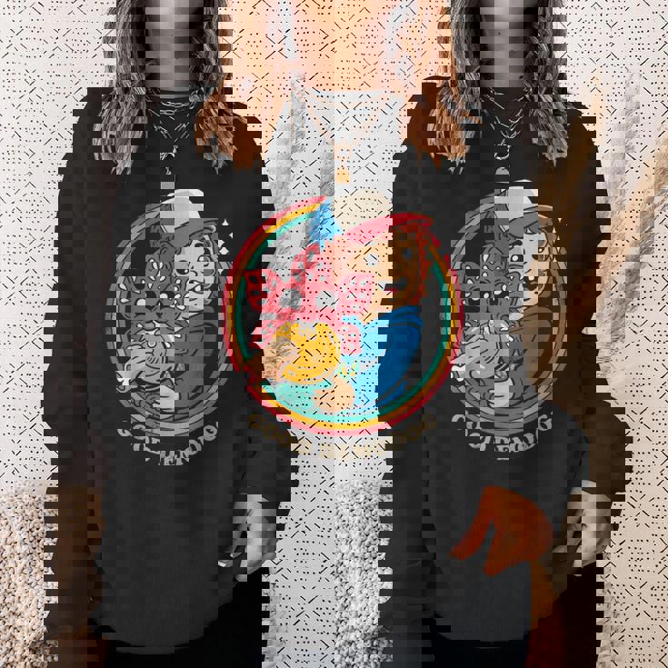 ストレンジャー・シングス ダスティン デモドグ ミーム 好奇心 コンパニオン 84 スウェットシャツ 彼女への贈り物