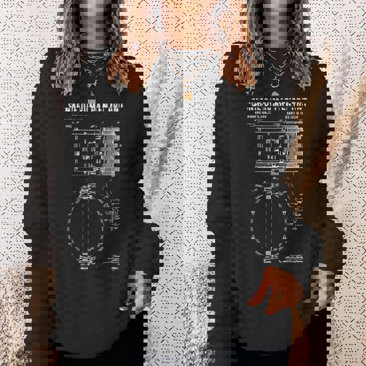 スネアドラム特許プリント 1939年 ビンテージ特許ミュージックアート スウェットシャツ 彼女への贈り物