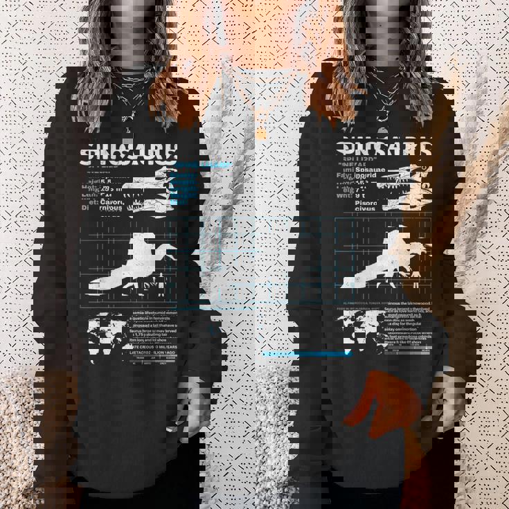 スピノサウルスのファクトシート スウェットシャツ 彼女への贈り物