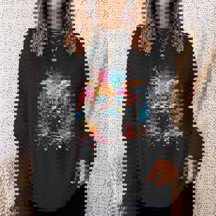 スプラッシュスタイルのドラムドラマードラムドラムのドラム スウェットシャツ 彼女への贈り物