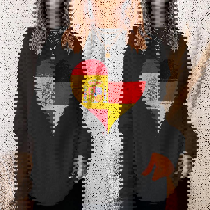 スペインとドイツのハーフaのかっこいい国旗 スペイン ドイツの国旗 Pain German Flag スウェットシャツ 彼女への贈り物