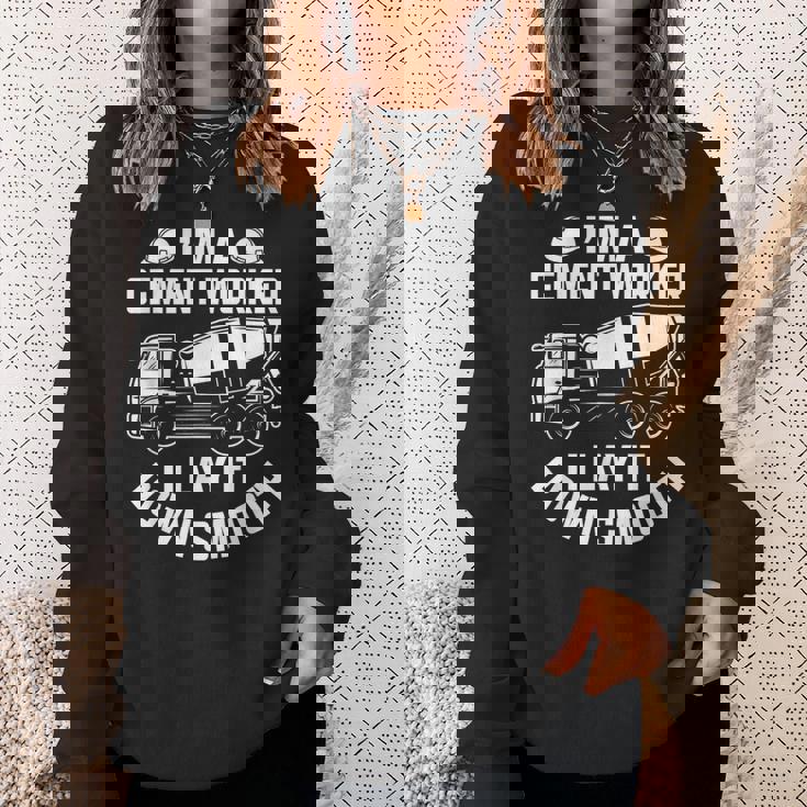 スムーズに敷設する 面白いコンクリート作業員 スウェットシャツ 彼女への贈り物