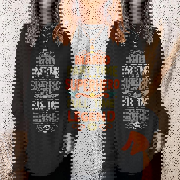 スーパーヒーロー マリオ レジェンド パーソナライズ 面白い 名前 マリオ スウェットシャツ 彼女への贈り物