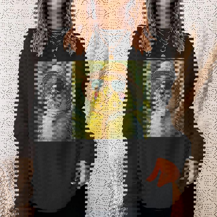 セキセイインコは休暇中、面白い動物、面白いオウム スウェットシャツ 彼女への贈り物