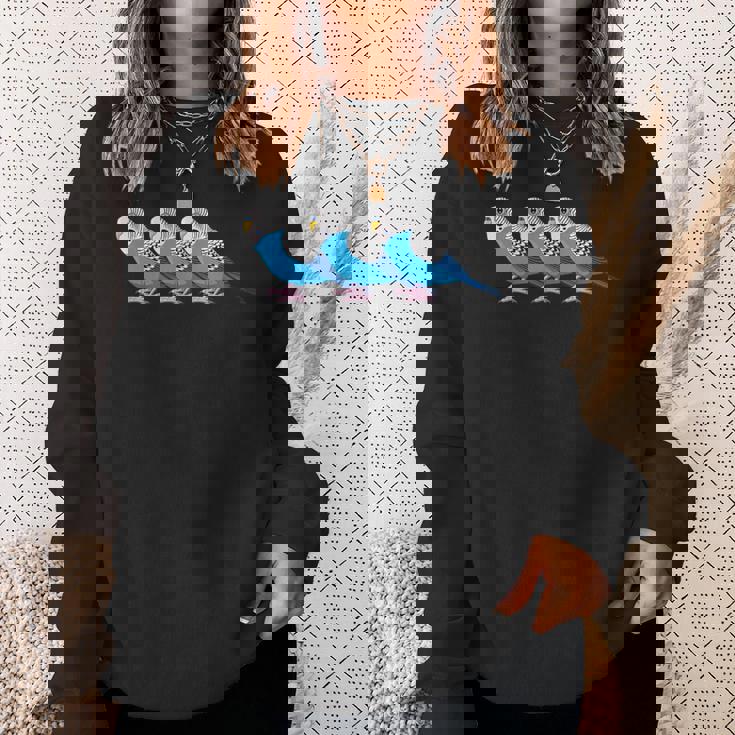 セキセイインコ鳥、セキセイインコ青い鳥 スウェットシャツ 彼女への贈り物