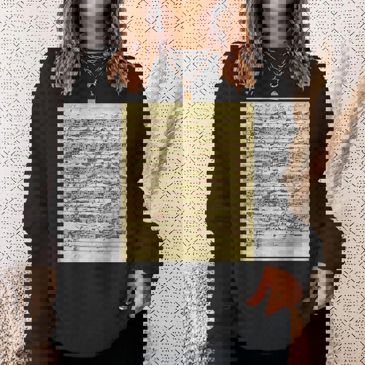 セバスティアン・バッハ ソナタ 楽譜 古典作曲家クラス スウェットシャツ 彼女への贈り物