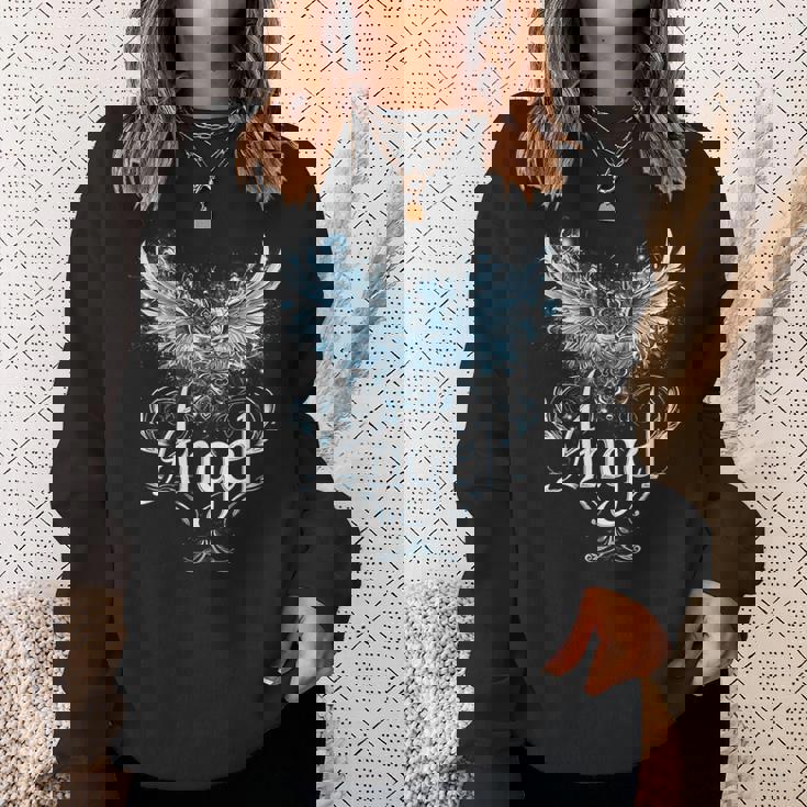 セラフィンの翼で昇天する天使のデザイン スウェットシャツ 彼女への贈り物