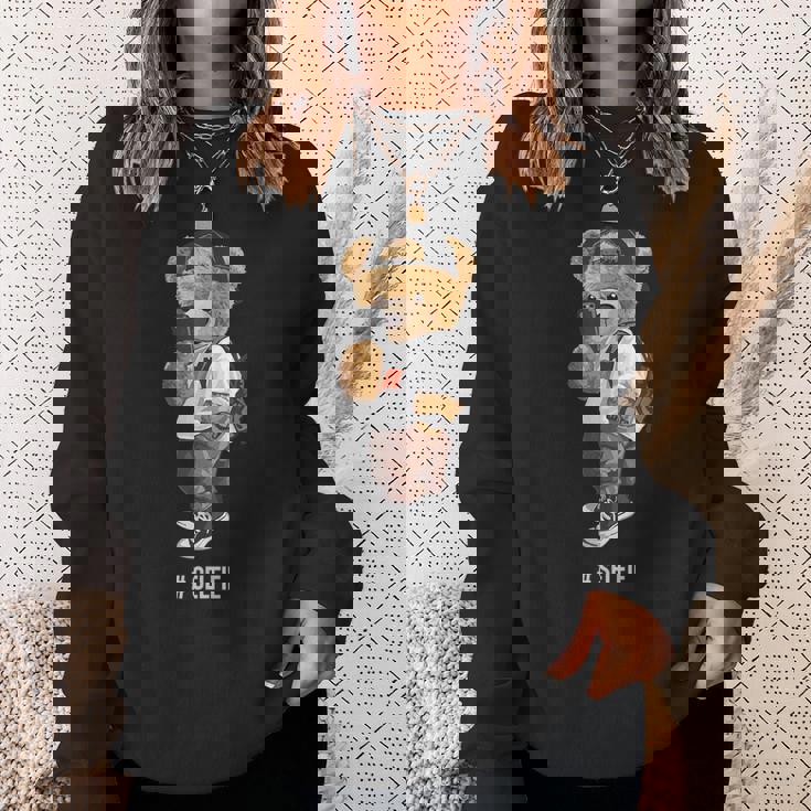 セルフィーを撮るかわいいテディベア スウェットシャツ 彼女への贈り物