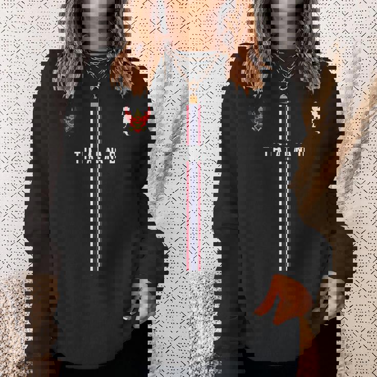 タイ国旗、タイのシルエットマップ、国章 スウェットシャツ 彼女への贈り物