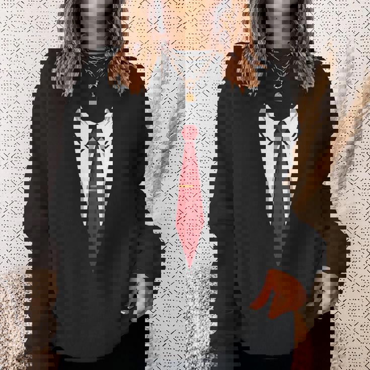 タキシード メンズ レディース キッズ プリント スーツ & ネクタイ おもしろコスチューム スウェットシャツ 彼女への贈り物