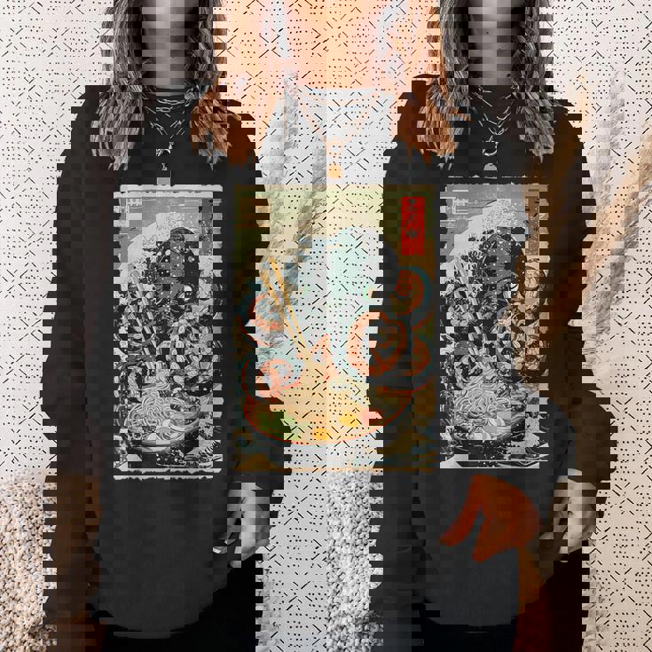 タコを食べる ラーメン 麺 和 漫画 アニメ 浮世絵 スウェットシャツ 彼女への贈り物