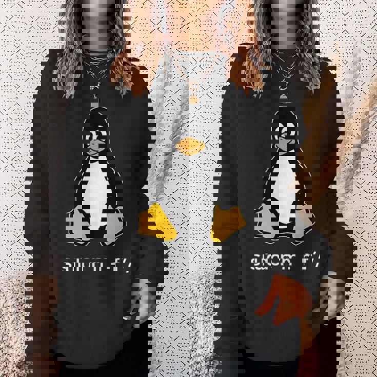 タックスlinuxペンギン-Sudorm-Rfコンピューターサイエンスコンピューター Tux Linux スウェットシャツ 彼女への贈り物