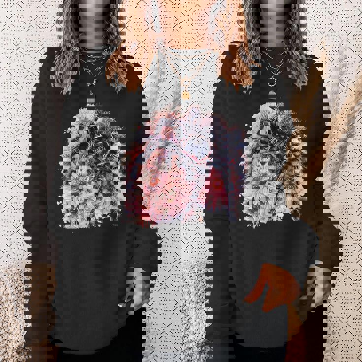 タランチュラ フローラル アートワーク アニマルアート 野生動物 タランチュラ 恋人 スウェットシャツ 彼女への贈り物