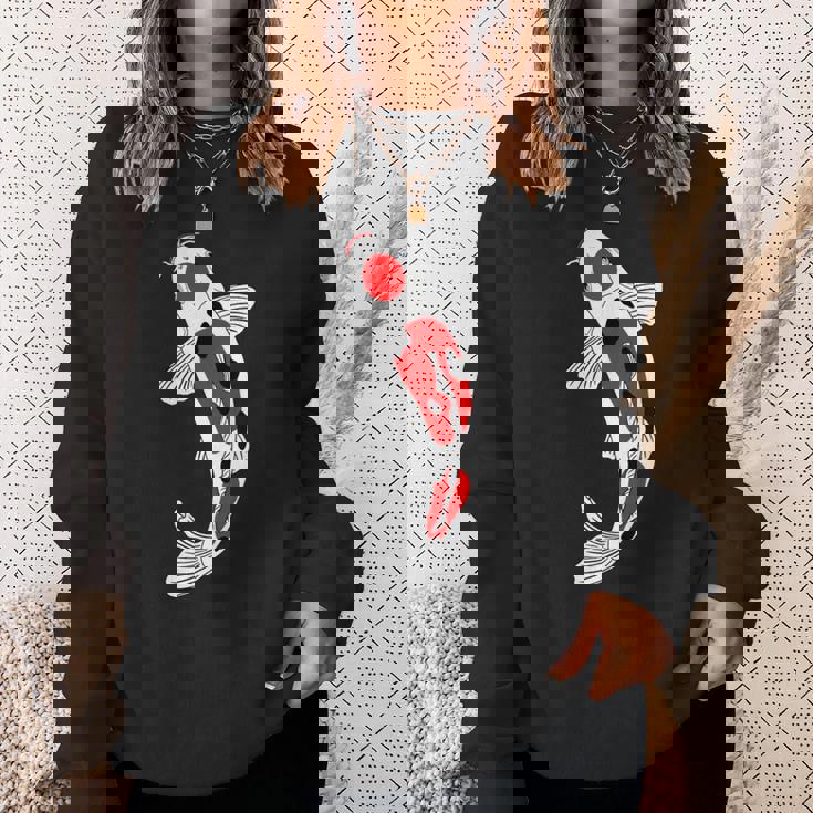 タンチョウサンケ 赤・白・黒鯉 スウェットシャツ 彼女への贈り物