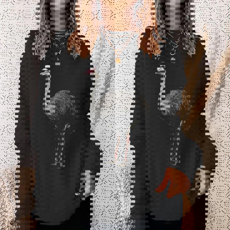 ダチョウ 動物 モチーフ イラスト ダチョウ スウェットシャツ 彼女への贈り物