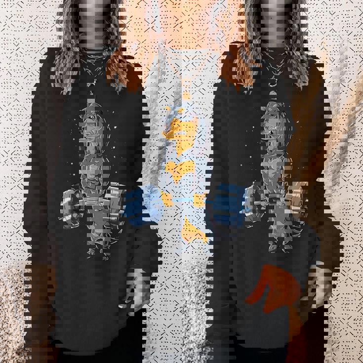 ダックスフント ウェイトリフティング 面白い デッドリフト メンズ フィットネス ジム ギフト スウェットシャツ 彼女への贈り物