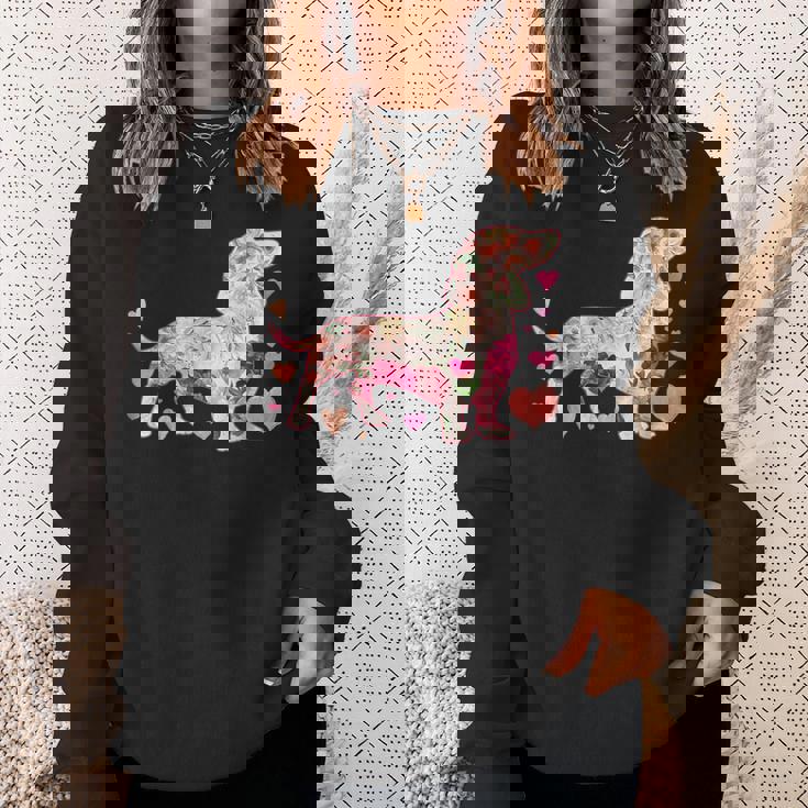 ダックスフントの解体新書 ミニチュアダックス 犬の飼い主 ダックス飼い おもしろ 愛犬家 犬 ダックスフント スウェットシャツ 彼女への贈り物