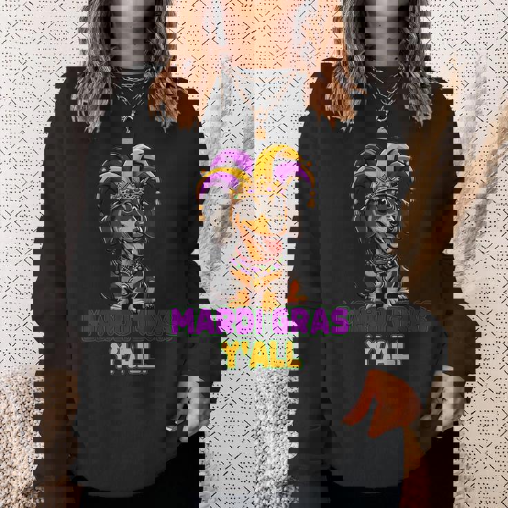 ダックスフンド 犬 マルディグラ Y'all スウェットシャツ 彼女への贈り物